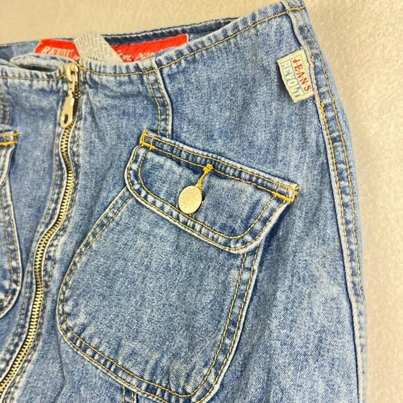 Revolt Skirt Women's Size 3 Front Full Exposed Zip Denim Jean Front Pocket Vtg - Picture 5 of 7